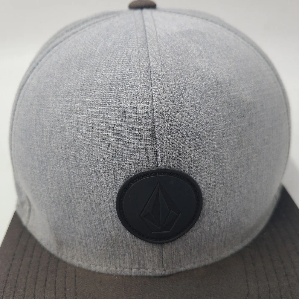 Volcom Hat‎ Snapback Grey Black Distressed Skate Skateboard Surf Casual Logo Men